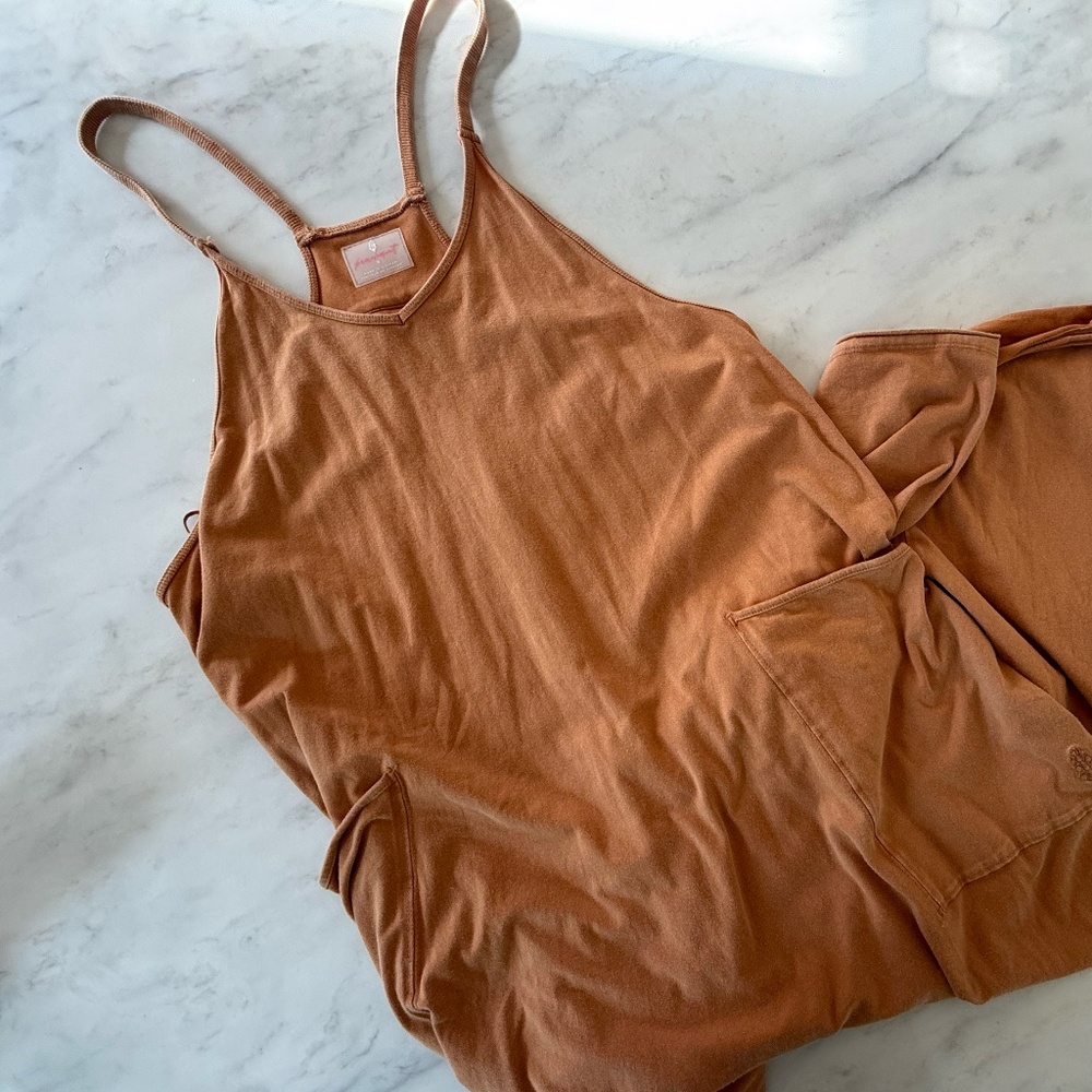 Free People Hot Shot Jumpsuit in Toasted Coconut, Small